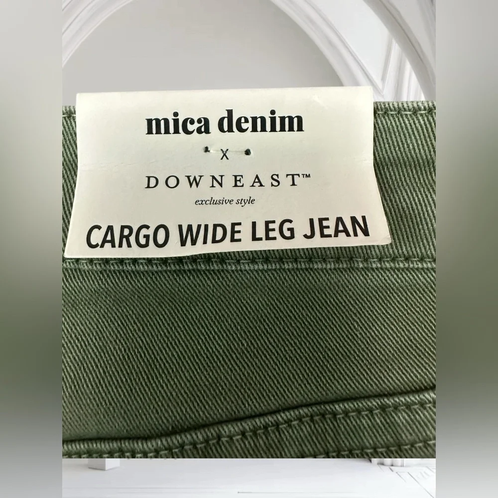 Mica Los Angeles Downeast WideLeg Cargo Jeans. Green. Size: 30 (12) NWT - Picture 8 of 12